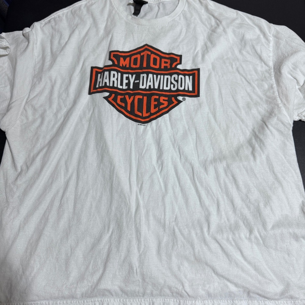 Harley-Davidson T-Shirt Mens 4XL White Wisconsin Graphic Logo Biker Tee